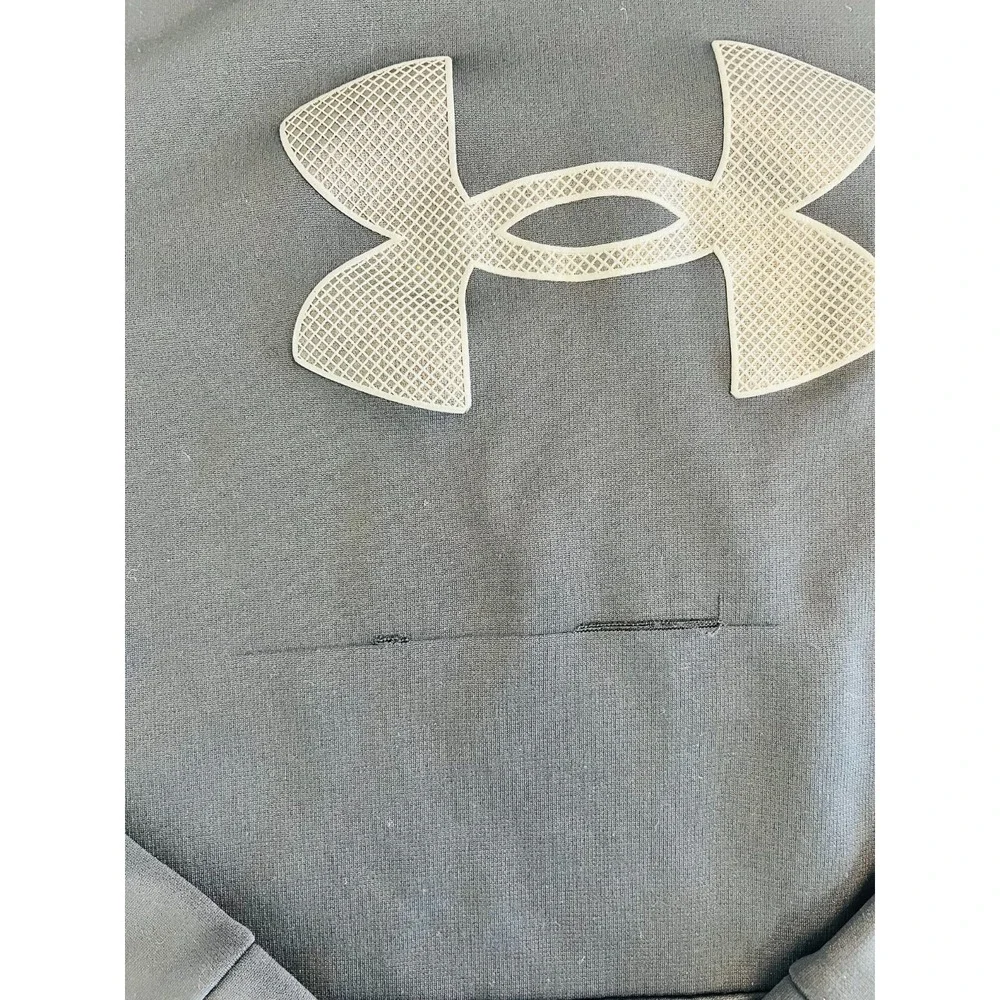 Under Armour Boys Youth YXL Fleece Big‎ Logo Hoodie Sweatshirt Black